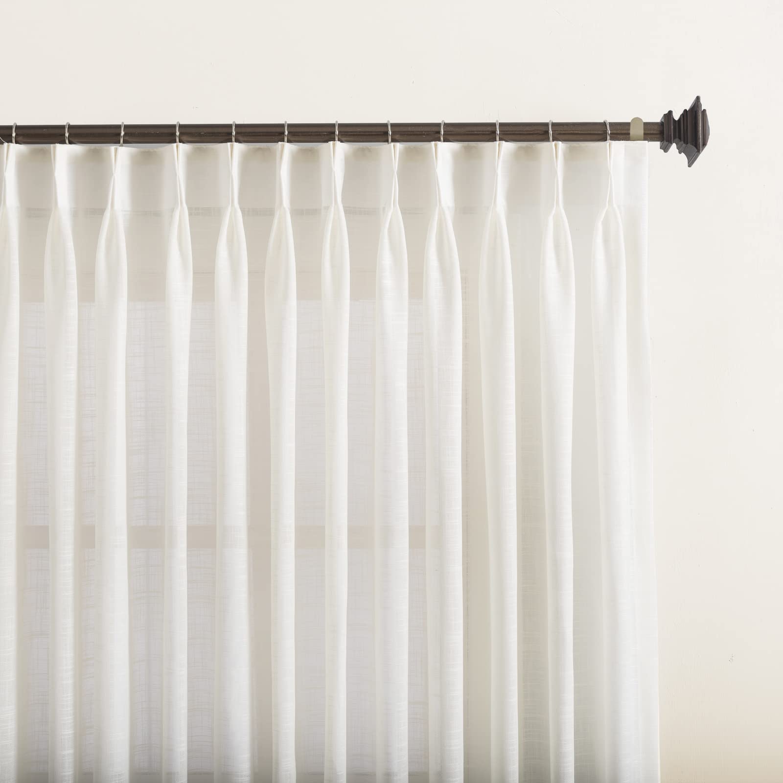 Amazon｜LANTIME ダブルプリーツ シアーカーテン 長さ72インチ